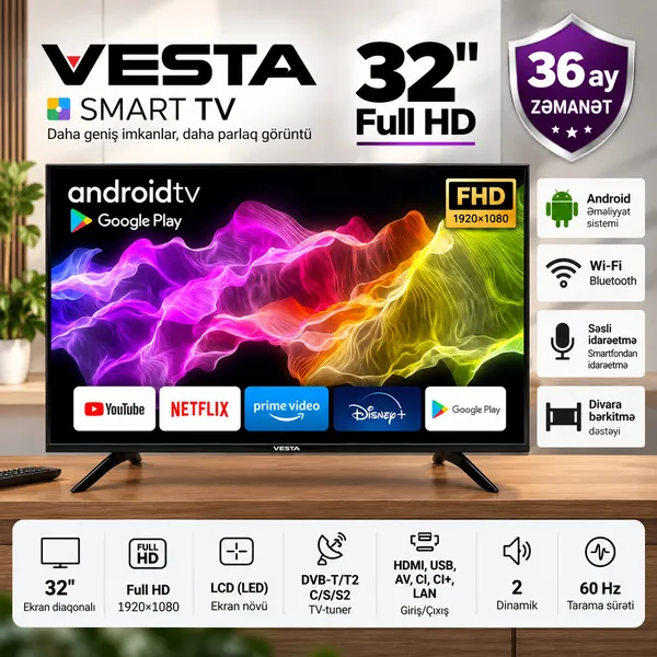 Vesta 32BBOO1 Full HD Smart TV — телевизоры