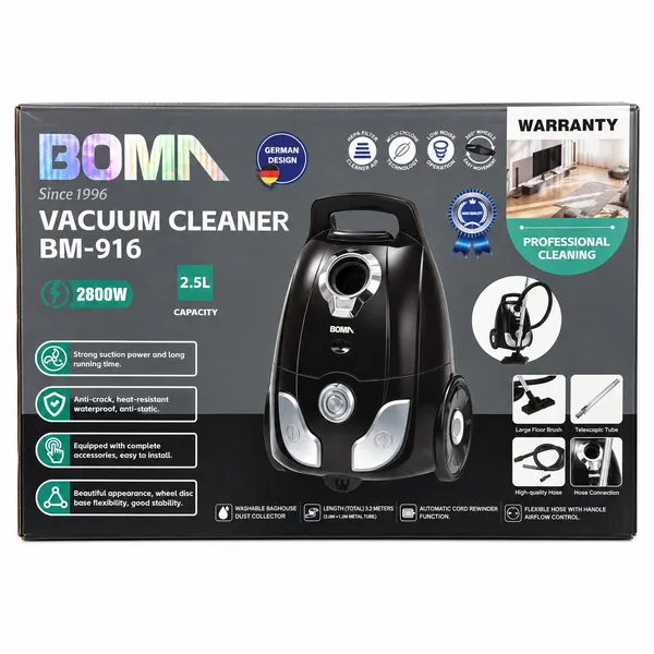 Boma BM-916, 2800 Vt, quru, torba, 2.5 L — tozsoranlar
