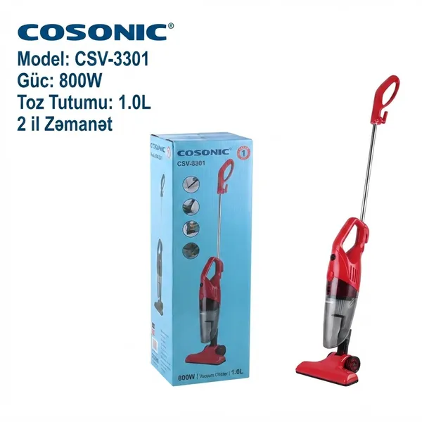 Vertikal tozsoran Cosonic simsiz quru 800 W qara-qırmızı — пылесосы