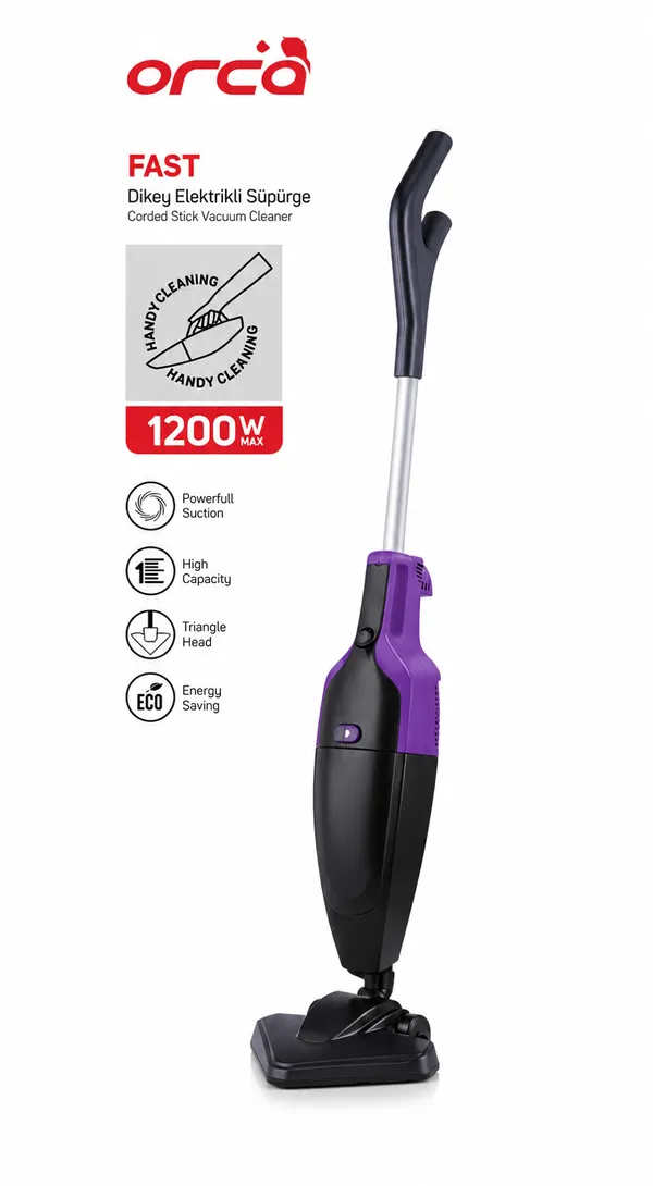 Vertikal tozsoran Orca Fast, Simli, Quru, Qara, Bənövşəyi, 1500 ml — пылесосы