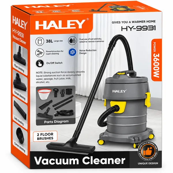 Sənaye tozsoranı Haley HY-9931, Quru, 38 L, Boz, 3600 Vt — пылесосы