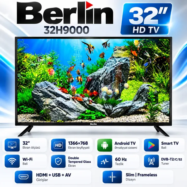 Berlin 32H9000 LED 32 düym HD Android TV — televizorlar