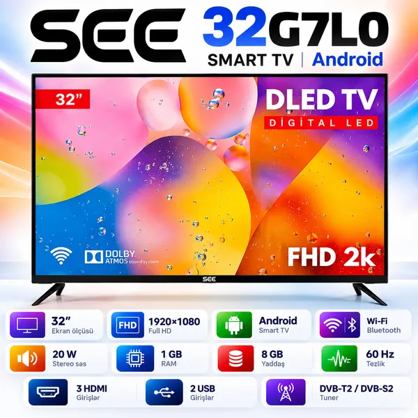SEE 32G7L0 32 düym Full HD Android TV — televizorlar