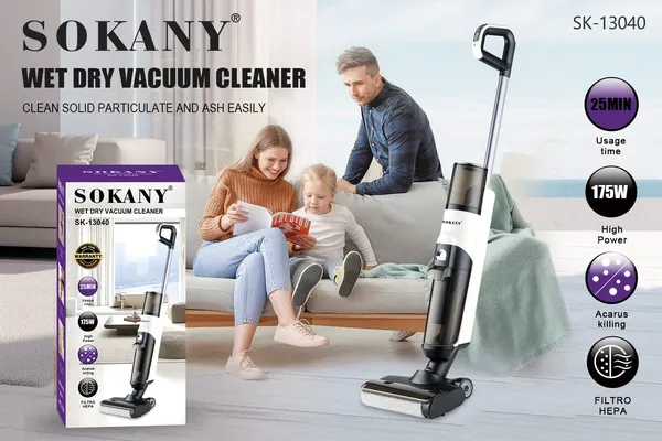 Vertikal yuyucu tozsoran Sokany SK-13040, simsiz — tozsoranlar