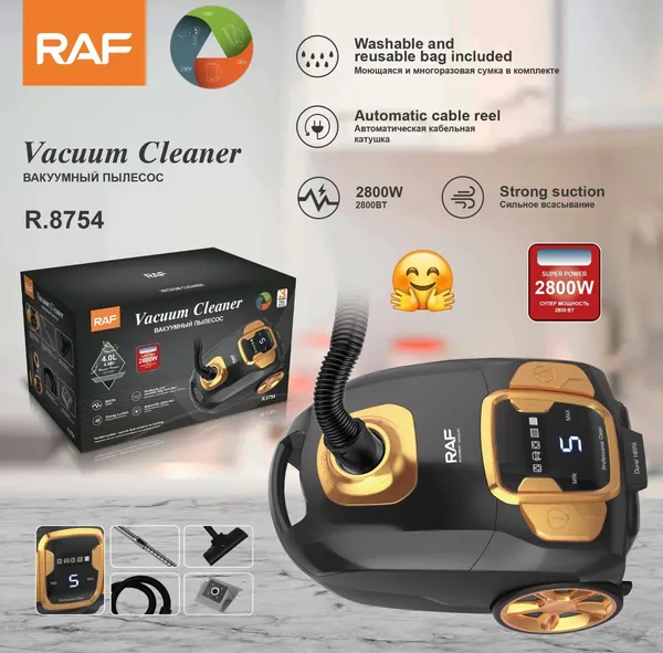 RAF adi tozsoranlar, qara/qızılı, 2800W güc — пылесосы