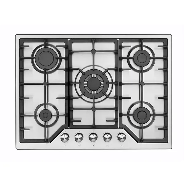 Sigma bişirmə paneli DNG 71380 İX 70 sm, 5 qaz gözlü, avtomatik alovlanma, inox korpus — bişirmə panelləri
