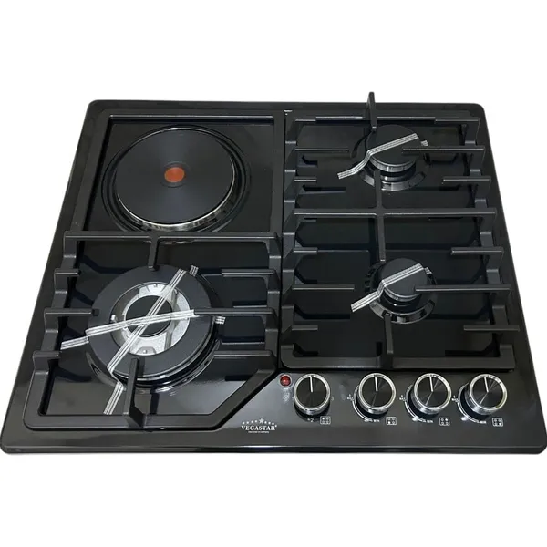 Quraşdırılan bişirmə paneli Vegastar TECH_VG-6010B 3 qaz 1 elektrik 60x50 — варочные панели