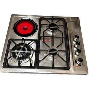 Quraşdırılan bişirmə paneli Euromerss TECH_EM-6015S 3 qaz + 1 elektrik göz Gümüşü