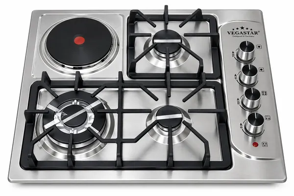 Qaz bişirmə paneli VegaStar 6013S Turbo 3 mexaniki 4 konforlu 60 sm — bişirmə panelləri