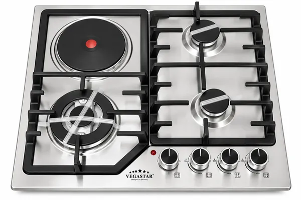Kombinə edilmiş bişirmə paneli VegaStar 6010S Turbo 3 qaz/1 elektrik 4 konforlu 60 sm — bişirmə panelləri