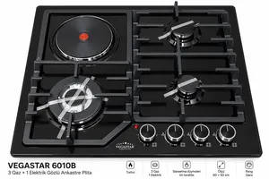 Qaz bişirmə paneli VegaStar 6010B Turbo 3 mexaniki 4 konforlu 60 sm