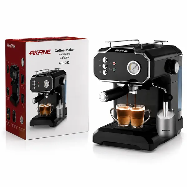 Akane Coffee Maker A.81252 20 Bar Espresso Aparatı 2L Süd Köpürdücülü 850W Qəhvəbişirən — qəhvə maşınları
