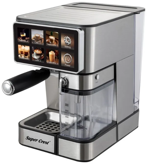 Qəhvəbişirən Super Crest SCT-4043 RS espresso/damcılı 1450 W 1.8 l gümüşü — qəhvə maşınları