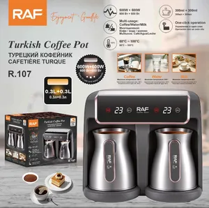 Qəhvəbişirən RAF R.107, 1200 Vt, 0.6 L, gümüşü/qara