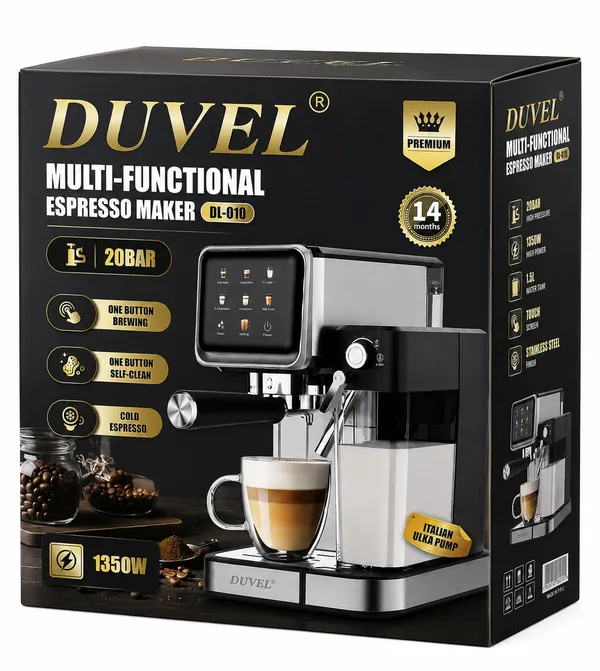 Qəhvə maşını Duvel DL-010 RS, Espresso, 1350 Vt, 1 L, Qara — кофемашины