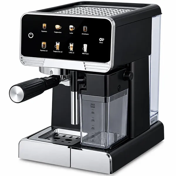 Qəhvə maşını Tiffany TF-1622, Espresso, 1350 Vt, 1.8 L, Gümüşü, Qara — qəhvə maşınları