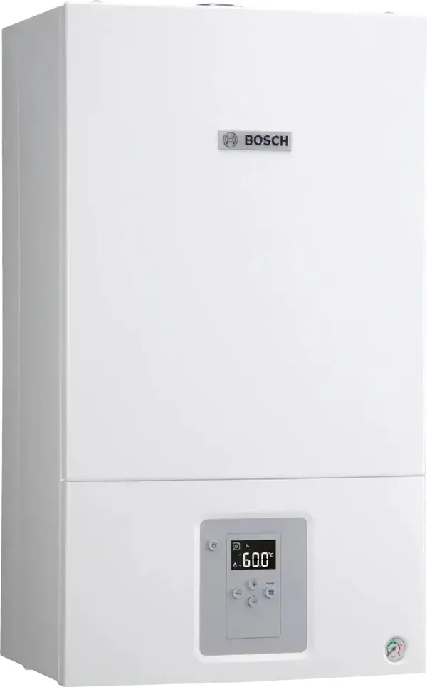 Kombi üçün qaz çəni Bosch WBN6000-35KW, qaz, iki konturlu, 35 kVt, ağ — kombilər