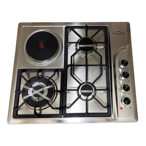 Qaz paneli Vegastar TECH_VG-6011S 3 qaz ocağı 1 elektrik ocağı Metal rəngli