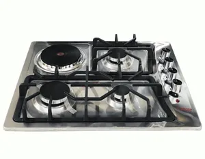 Bişirmə paneli Galaksi 09-4A Kombinəedilmiş 4 qaz və elektrik ocağı Gümüşü