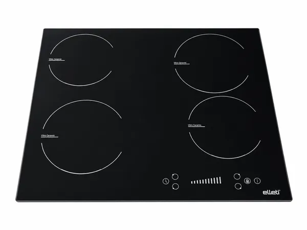 Quraşdırılan bişirmə paneli Elleti VC 2060 Black, Elektrik, Sensor, 4 konfor, 59 sm — варочные панели