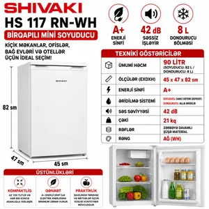 Shivaki HS 117 RN-WH, birqapılı, ağ