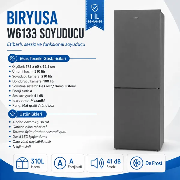 Biryusa W6133 — soyuducular