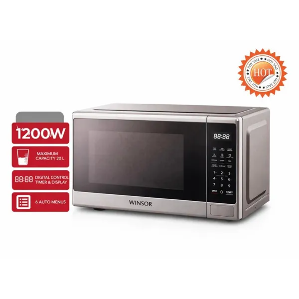 Mikrodalğalı soba Winsor AA-770850 20l 1200Vt Boz Ekran - AA-770850 — mikrodalğalı sobalar