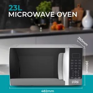 Mikrodalğalı soba Winning Star 23L, 800 Vt, gümüşü, analoq - AA-771002