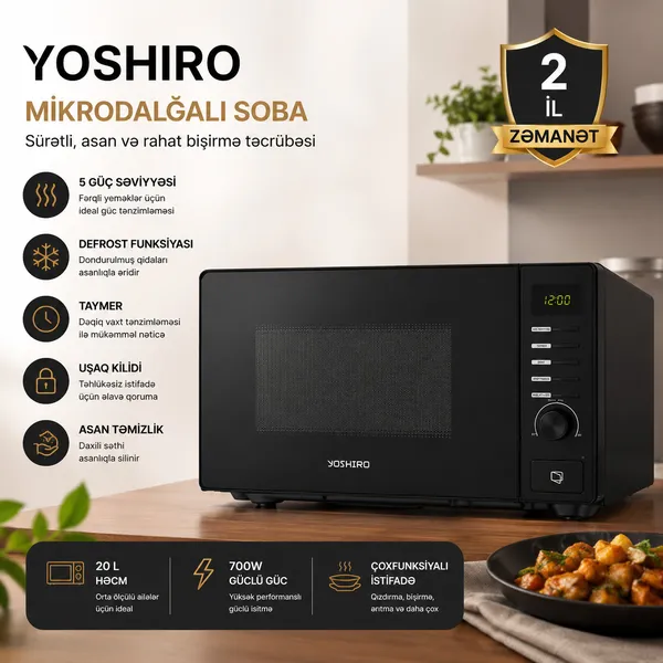 Mikrodalğalı soba Yoshiro TRNDR24124T1 20 l 700 Vt — микроволновые печи