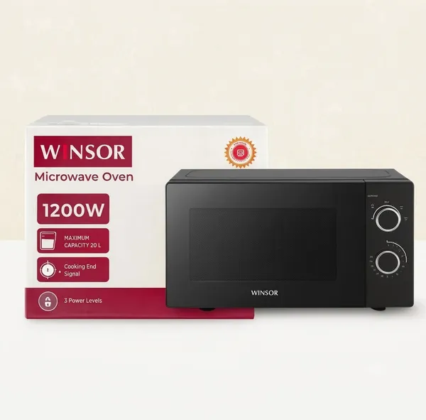 Mikrodalğalı soba Winsor 3321, 20 L, 1200 Vt, Mikrodalğalar, Qara — микроволновые печи