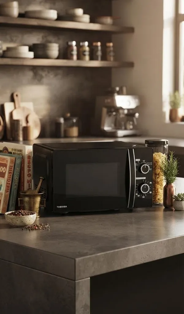 Mikrodalğalı soba Toshiba, 20 L, 800 Vt, qara — mikrodalğalı sobalar