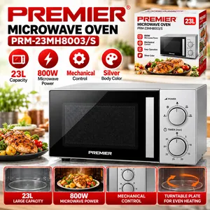 Mikrodalğalı soba Premier PRM-23MH8003/S, 23 L, 800 Vt, Gümüşü