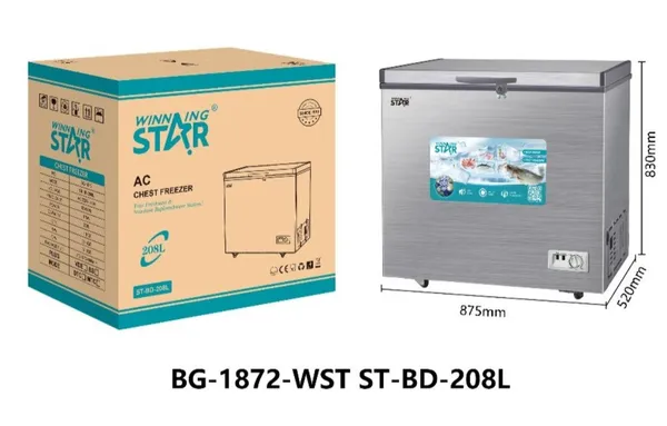 Dondurucu qutu Winning Star ST-BD-208L 208 l gümüşü. — dondurucular