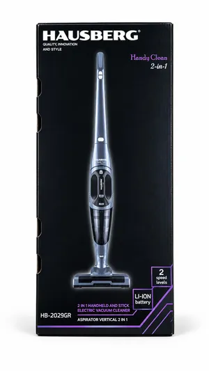Vertikal tozsoran Hausberg HB-2029GR, Simsiz, Quru, Boz, 460 ml