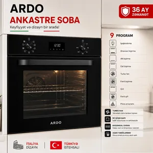 Quraşdırılan soba Ardo, elektrik, 72 L, 60 sm, qara
