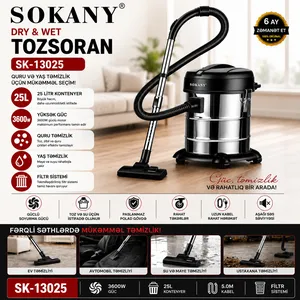 Sokany PIXLS91204012 PIXLSH TN1 3600 W quru torbalı 25 l