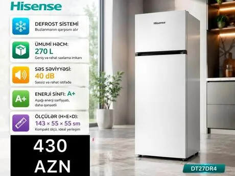 Hisense 143x55x55 sm — холодильники