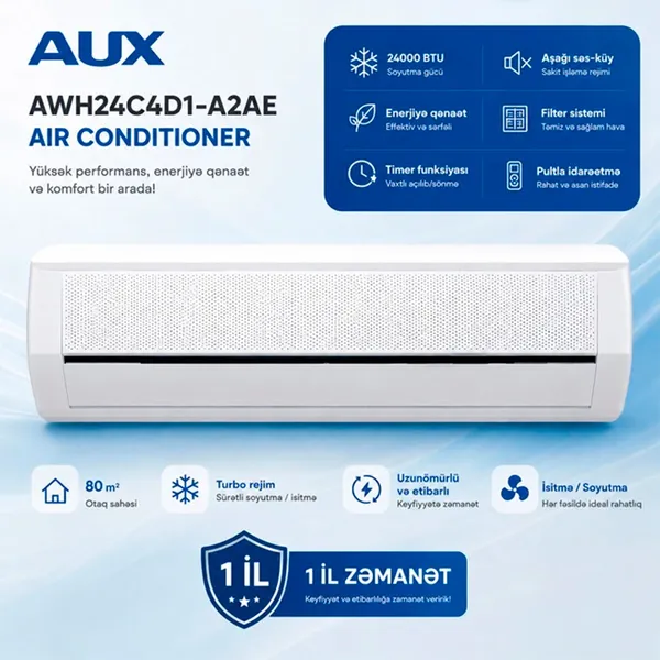 AUX AWH24C4D1-A2AE İnverter — kondisionerlər