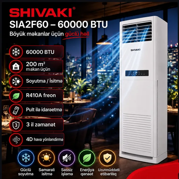 Shivaki Shivaki SIA2-F60HF, split-sistem, 60000 BTU/saat, ağ — кондиционеры