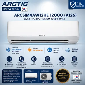 Arctic ARCSIM4AW12HE A126, 12000 BTU/saat, Ağ