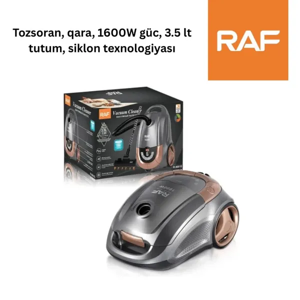 RAF Kahn Market-02198089 qara 1600W siklon texnologiyası — пылесосы