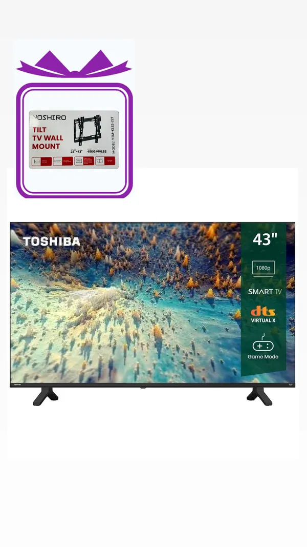 Toshiba 43V35RE + Kronşteyn Yoshiro YTM-KL32-22T hədiyyə — televizorlar