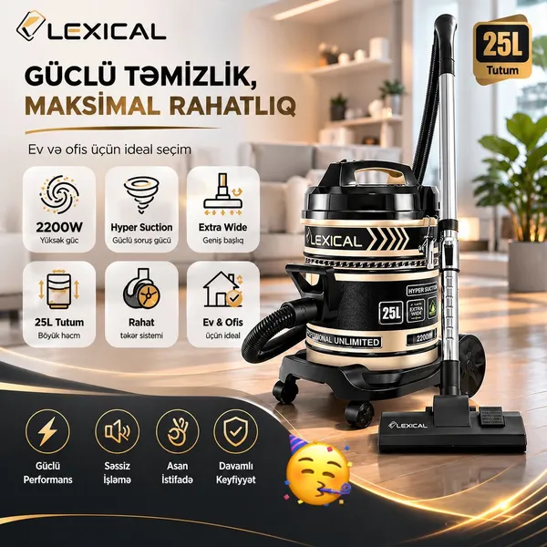 Lexical Tozsoran 2200 watt ppower97 ev və ofis üçün 25 litr — пылесосы