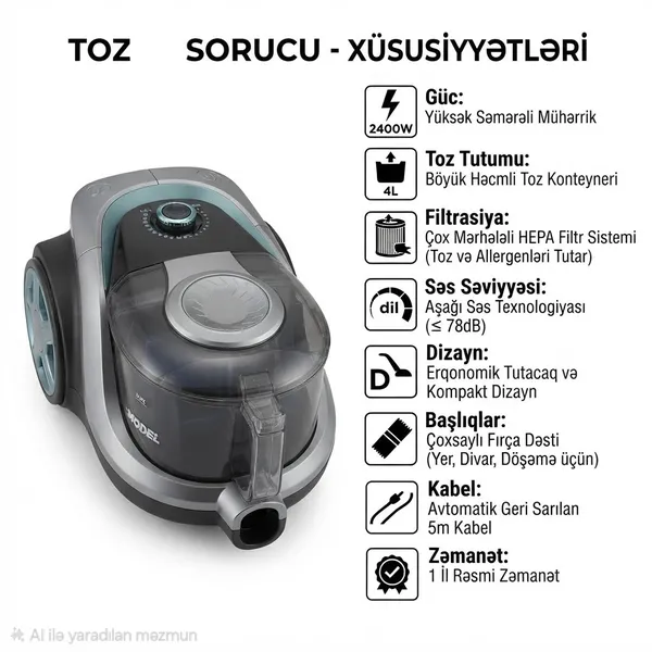 Orvica 2400/240 W konteynerli 4 l — tozsoranlar