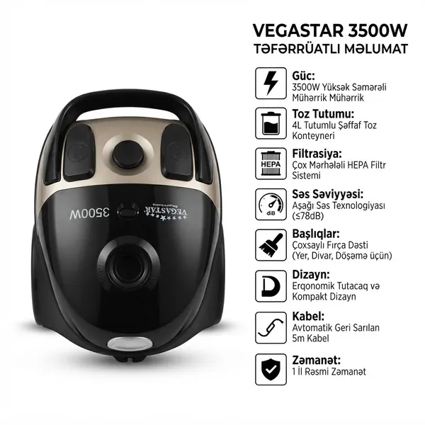 VegaStar 3500/240 W konteynerli 4 l — пылесосы