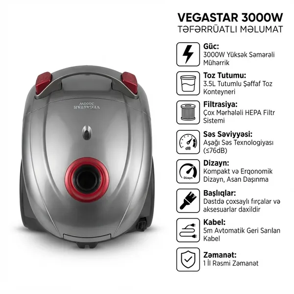 VegaStar 3000/240 W konteynerli 3.5 l — пылесосы