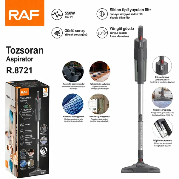 Vertikal tozsoran RAF R.8721 550W — пылесосы