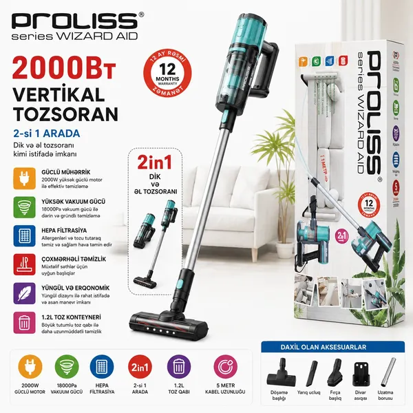 Vertikal tozsoran Proliss Series Wizard AID 2000W — пылесосы