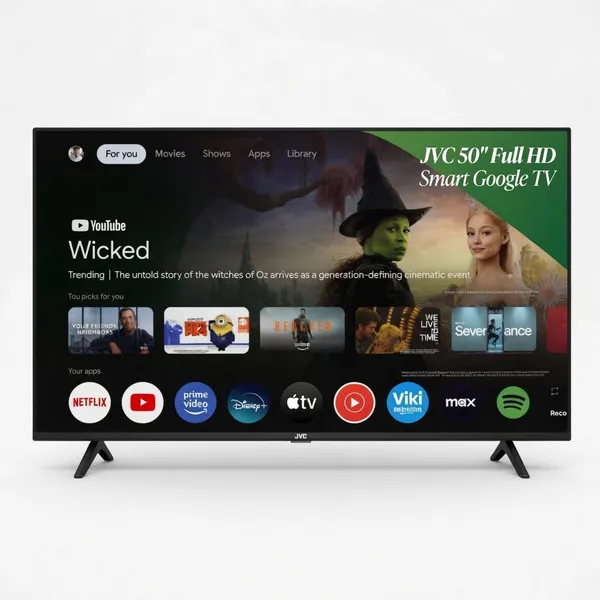 JVC 50 Full HD+HDR Smart TV LCD (LED) 50N7165 Google Tv Əyri ekran Xeyr — телевизоры