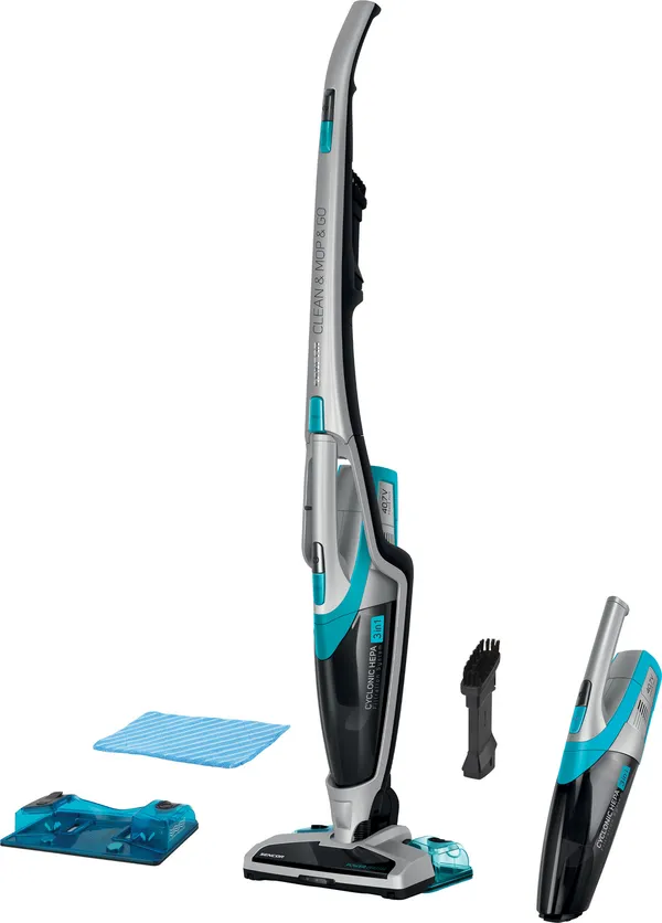 Vertikal tozsoran Sencor SVC0740BL, Simsiz, Quru, Nəm, Gümüşü, Mavi, 500 ml — пылесосы